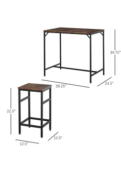Outlet ✔️ HOMCOM 5 Piece Industrial Dining Table Set Bar Table and 4 Stools Set Space Saving for Pob and Kitchen Black/Brown ✨ 9 Outlet ✔️ HOMCOM 5 Piece Industrial Dining Table Set Bar Table and 4 Stools Set Space Saving for Pob and Kitchen Black/Brown ✨ -HOMCOM Sales Store Belk 824