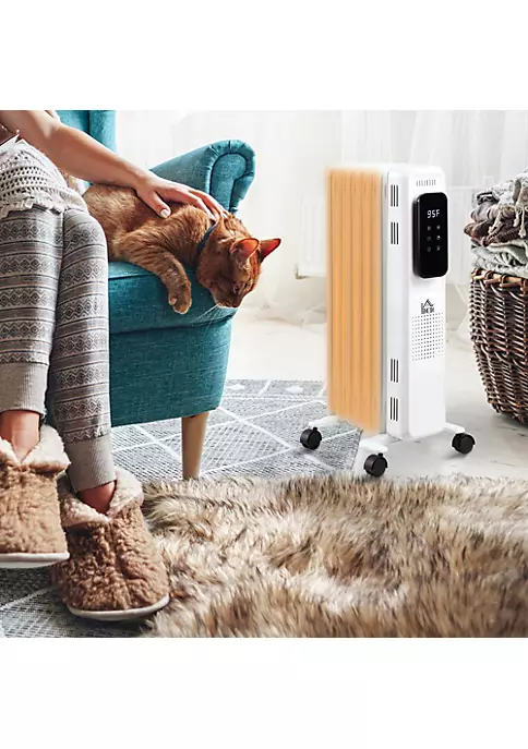 Best deal ๐คฉ HOMCOM 1500W Oil Filled Portable Radiator Heater with 3 Heat Settings Electric Space Heater with 24H Timer Over heat Protection and Remote Control White ๐ฅ 6 Best deal ๐คฉ HOMCOM 1500W Oil Filled Portable Radiator Heater with 3 Heat Settings Electric Space Heater with 24H Timer Over heat Protection and Remote Control White ๐ฅ - Image 4