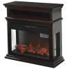 Best Pirce 🔔 HOMCOM Electric Fireplace with Shelf Storage Rack Side Console Table LED Log Flame Auto Cut Off Remote Control Dark Coffee 🤩 -HOMCOM Sales Store Belk 830