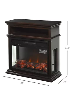 Best Pirce 🔔 HOMCOM Electric Fireplace with Shelf Storage Rack Side Console Table LED Log Flame Auto Cut Off Remote Control Dark Coffee 🤩 -HOMCOM Sales Store Belk 832