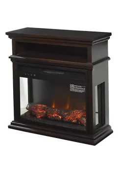 Best Pirce 🔔 HOMCOM Electric Fireplace with Shelf Storage Rack Side Console Table LED Log Flame Auto Cut Off Remote Control Dark Coffee 🤩 -HOMCOM Sales Store Belk 834