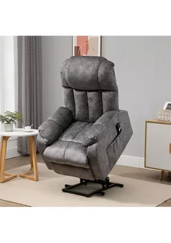 Budget ⌛ HOMCOM Power Lift Chair Electric Recliner for Elderly Compact Living Room Chair with Side Pocket and Remote Control Grey 💯 -HOMCOM Sales Store Belk 838