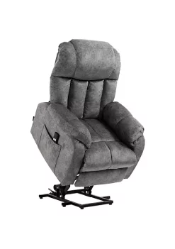 Budget ⌛ HOMCOM Power Lift Chair Electric Recliner for Elderly Compact Living Room Chair with Side Pocket and Remote Control Grey 💯 -HOMCOM Sales Store Belk 839