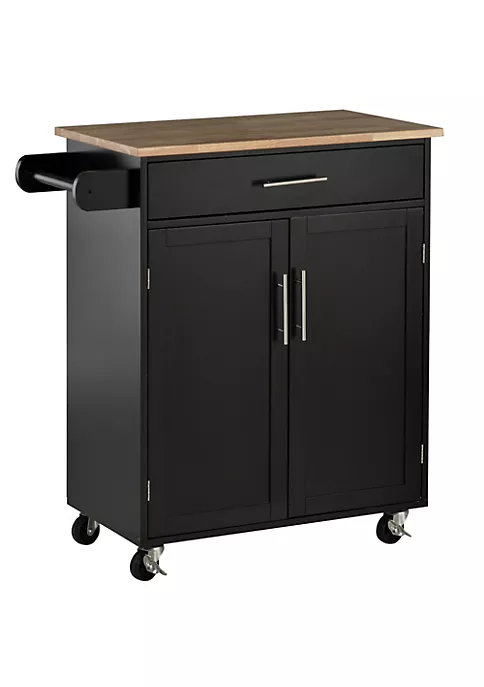 Top 10 🧨 HOMCOM Kitchen Island Cart Rolling Trolley Cart with Drawer Storage Cabinet and Towel Rack Black 🔥 -HOMCOM Sales Store Belk 840