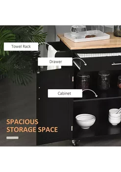 Top 10 🧨 HOMCOM Kitchen Island Cart Rolling Trolley Cart with Drawer Storage Cabinet and Towel Rack Black 🔥 -HOMCOM Sales Store Belk 843