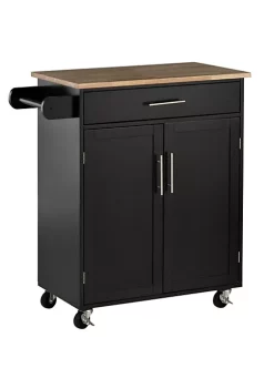 Top 10 🧨 HOMCOM Kitchen Island Cart Rolling Trolley Cart with Drawer Storage Cabinet and Towel Rack Black 🔥 -HOMCOM Sales Store Belk 844