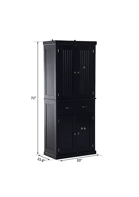 Coupon ๐ฅ HOMCOM 72" Traditional Freestanding Kitchen Pantry Cabinet Cupboard with Doors and 3 Adjustable Shelves Black ๐ 4 Coupon ๐ฅ HOMCOM 72" Traditional Freestanding Kitchen Pantry Cabinet Cupboard with Doors and 3 Adjustable Shelves Black ๐ - Image 2