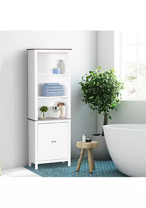 Cheap ๐ HOMCOM 69'' Freestanding Storage Cabinet Bathroom Linen Tower Kitchen Cupboard Buffet Cabinet Bookcase with Double Door 3 Tier Shelf for Home Office White ๐ 6 Cheap ๐ HOMCOM 69'' Freestanding Storage Cabinet Bathroom Linen Tower Kitchen Cupboard Buffet Cabinet Bookcase with Double Door 3 Tier Shelf for Home Office White ๐ - Image 4