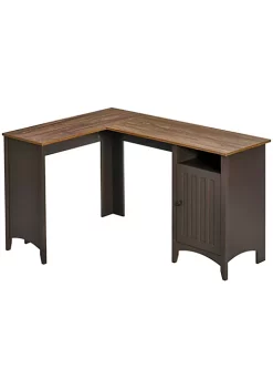 Best reviews of 🌟 HOMCOM L Shaped Computer Desk with Open Shelf and Storage Cabinet Corner Writing Desk with Adjustable Shelf Home Office Workstation Coffee and Walnut ✨
