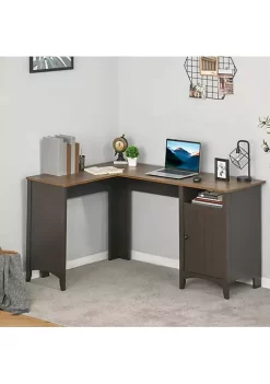 Best reviews of 🌟 HOMCOM L Shaped Computer Desk with Open Shelf and Storage Cabinet Corner Writing Desk with Adjustable Shelf Home Office Workstation Coffee and Walnut ✨ -HOMCOM Sales Store Belk 861