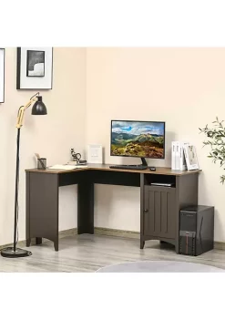 Best reviews of 🌟 HOMCOM L Shaped Computer Desk with Open Shelf and Storage Cabinet Corner Writing Desk with Adjustable Shelf Home Office Workstation Coffee and Walnut ✨ -HOMCOM Sales Store Belk 862