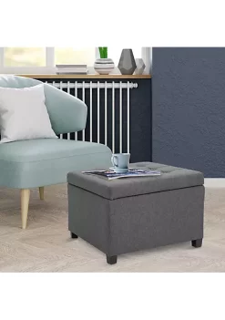 Best deal ❤️ HOMCOM 42” Faux Leather Storage Ottoman Bench Organizer Chest Rectangular Footstool with Hinged Lid for Living Room or Entryway or Bedroom Cream White 🥰 -HOMCOM Sales Store Belk 869