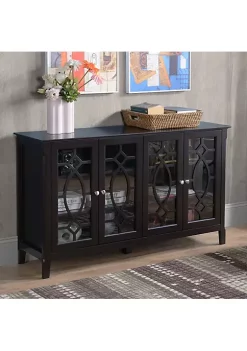 Best Pirce 🌟 HOMCOM Wood Accent Sideboard Buffet Serving Cabinet with 4 Framed Glass Doors Adjustable Shelves for Living Room Espresso 🎁 -HOMCOM Sales Store Belk 876