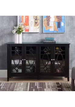 Best Pirce 🌟 HOMCOM Wood Accent Sideboard Buffet Serving Cabinet with 4 Framed Glass Doors Adjustable Shelves for Living Room Espresso 🎁 -HOMCOM Sales Store Belk 877