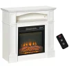Top 10 👍 HOMCOM 32" Electric Fireplace with Mantel Freestanding Heater with LED Log Flame Shelf and Remote Control 1400W White 🧨 -HOMCOM Sales Store Belk 894