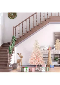 Discount 🧨 HOMCOM 5ft Unlit Spruce Artificial 🎄 Christmas Tree with Realistic Branches and 450 Tips Pink 😉 -HOMCOM Sales Store Belk 899