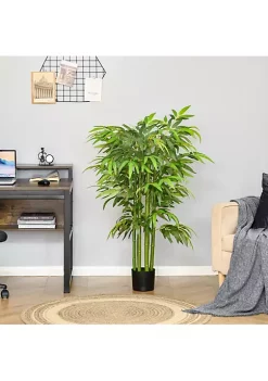 Brand new ❤️ HOMCOM 4FT Artificial Bamboo Tree Faux Decorative Plant in Nursery Pot for Indoor Outdoor Décor 🔥 -HOMCOM Sales Store Belk 903