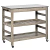 Deals ✨ HOMCOM Rolling Kitchen Cart with Stainless Steel Countertop 1 Bottom Shelf 1 Slotted Middle Shelf and 4 Castor Wheels Grey 😀 -HOMCOM Sales Store Belk 916