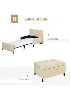 Budget ๐ HOMCOM 2 In 1 Design Convertible Single Sofa Bed with Side Pocket and Metal Frame Couch for Living Room Beige ๐งจ 10 Budget ๐ HOMCOM 2 In 1 Design Convertible Single Sofa Bed with Side Pocket and Metal Frame Couch for Living Room Beige ๐งจ -HOMCOM Sales Store Belk 929