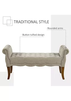 Hot Sale โจ HOMCOM Traditional Style Entryway Bed End ๐ Shoe Bench with Button Tufted and Rounded Arm for Living Room Beige ๐คฉ 9 Hot Sale โจ HOMCOM Traditional Style Entryway Bed End ๐ Shoe Bench with Button Tufted and Rounded Arm for Living Room Beige ๐คฉ -HOMCOM Sales Store Belk 938