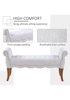 Hot Sale โจ HOMCOM Traditional Style Entryway Bed End ๐ Shoe Bench with Button Tufted and Rounded Arm for Living Room Beige ๐คฉ 10 Hot Sale โจ HOMCOM Traditional Style Entryway Bed End ๐ Shoe Bench with Button Tufted and Rounded Arm for Living Room Beige ๐คฉ -HOMCOM Sales Store Belk 939