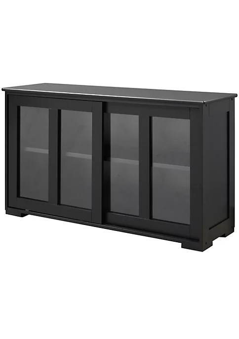 Brand new ๐ HOMCOM Modern Kitchen Sideboard Stackable Storage Cabinet Sliding Glass Door Console Cupboard Serving Buffet for Kitchen and Dining Room Black โ๏ธ 4 Brand new ๐ HOMCOM Modern Kitchen Sideboard Stackable Storage Cabinet Sliding Glass Door Console Cupboard Serving Buffet for Kitchen and Dining Room Black โ๏ธ - Image 2