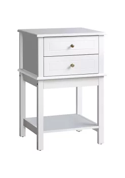 Flash Sale 🛒 HOMCOM Modern Sofa Side Table with 2 Storage Drawers End Table with Bottom Shelf for Living Room or Office White 🎉