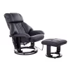 Best Sale 🔔 HOMCOM Recliner with Ottoman Footrest Recliner Chair with Vibration Massage Faux Leather and Swivel Wood Base for Living Room and Bedroom Black 😀 -HOMCOM Sales Store Belk 960