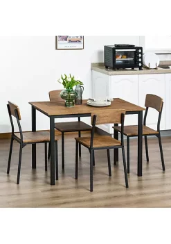 Budget 😍 HOMCOM 5 Piece Modern Industrial Dining Table and Chairs Set for Small Space kitchen Dining room 😍 -HOMCOM Sales Store Belk 977