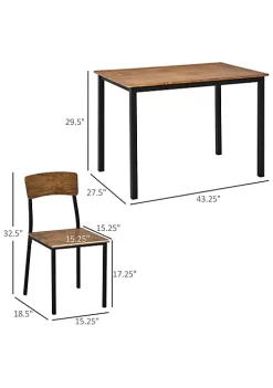 Budget 😍 HOMCOM 5 Piece Modern Industrial Dining Table and Chairs Set for Small Space kitchen Dining room 😍 -HOMCOM Sales Store Belk 978