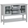 Buy ✨ HOMCOM Modern Sideboard Buffet Entryway Storage Cabinet with Framed Glass Doors Multiple Storage Options and Anti Topple Grey 💯 -HOMCOM Sales Store Belk 990