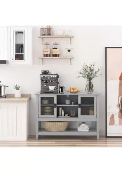Buy ✨ HOMCOM Modern Sideboard Buffet Entryway Storage Cabinet with Framed Glass Doors Multiple Storage Options and Anti Topple Grey 💯 -HOMCOM Sales Store Belk 992