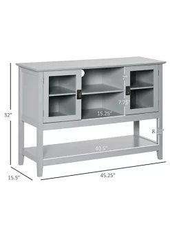 Buy ✨ HOMCOM Modern Sideboard Buffet Entryway Storage Cabinet with Framed Glass Doors Multiple Storage Options and Anti Topple Grey 💯 -HOMCOM Sales Store Belk 993